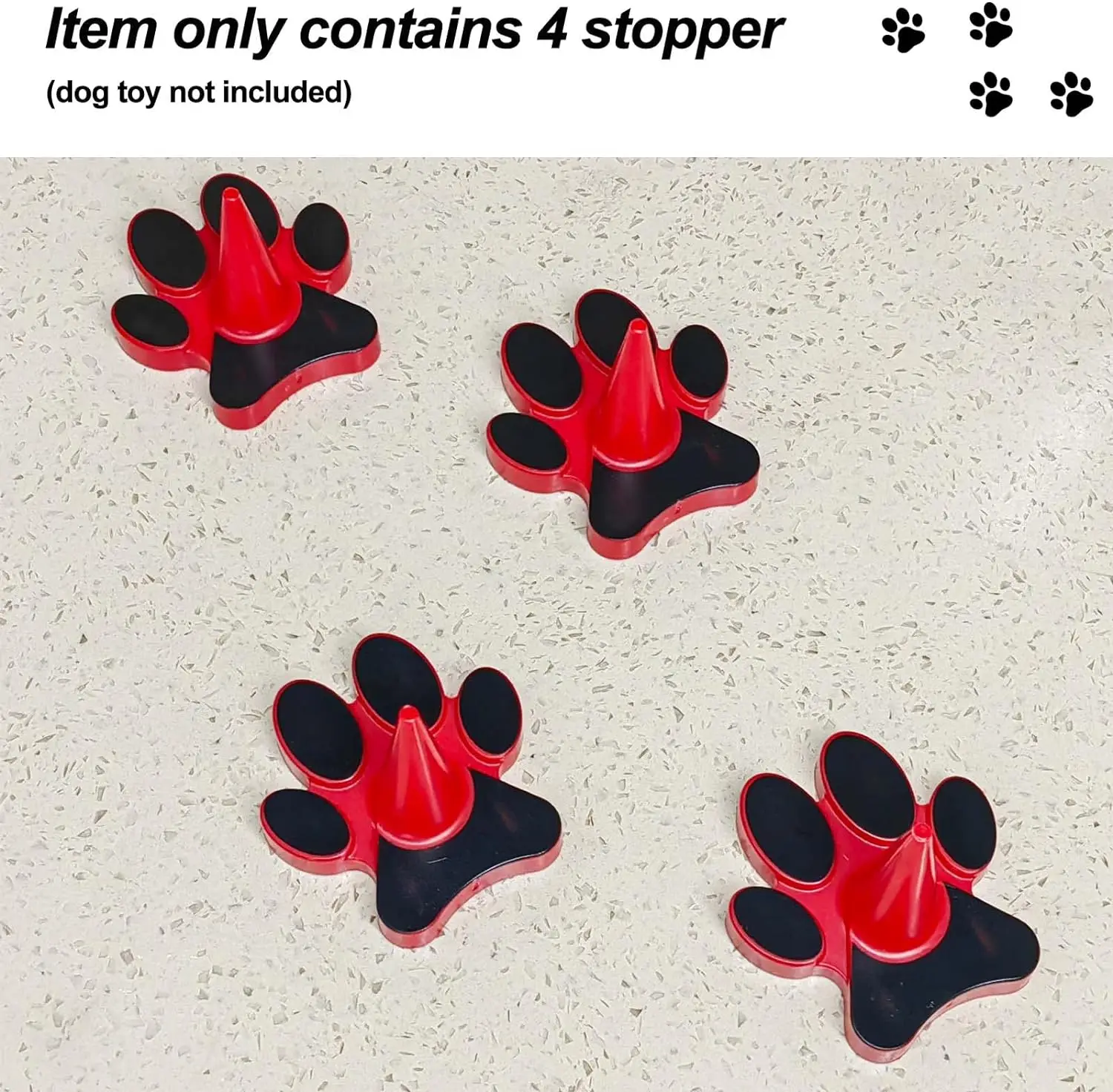 New Dog Toy Red Holder Plug Stops Liquid Food Spills Compatible with Classic Sizes Multi-Size Includes Plastic Paw Plug Only