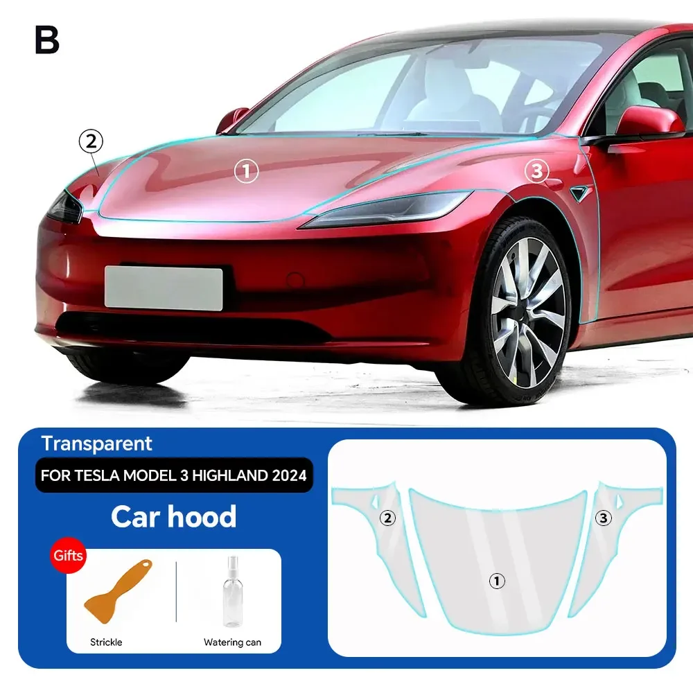 Verfbeschermingsfolie voor Tesla Model 3 Highland 2024 8,5 dikke voorgesneden auto doorzichtige TPU PPF-kit transparante sticker autosticker