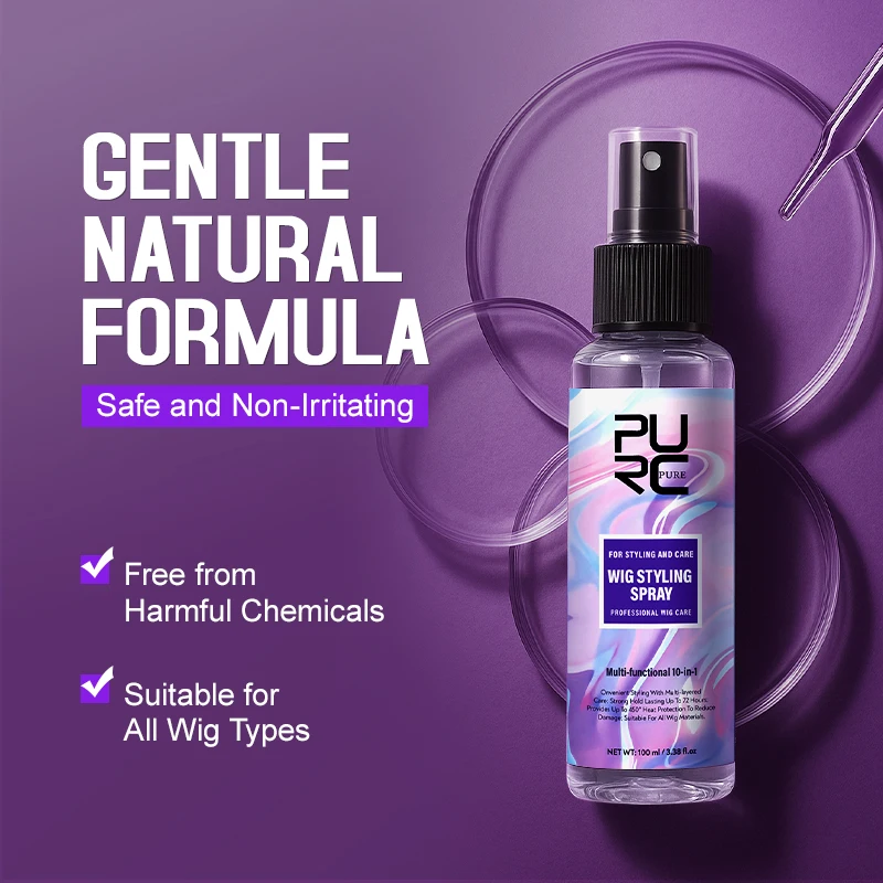 PURC زيت الأركان شعر مستعار تصفيف رذاذ الحماية من الحرارة للنساء السلس المضادة للتجعد لامعة شعر مستعار المهنية العناية بالشعر 100 مللي #3