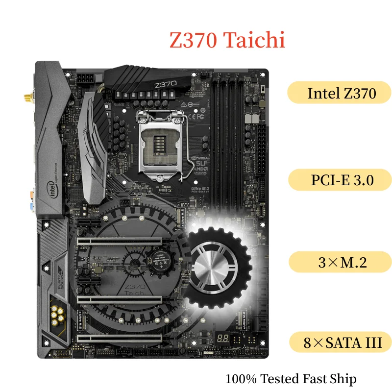 For Asrock Z370 Taichi Motherboard 64GB LGA 1151 DDR4 ATX Mainboard 100% Tested Fast Ship