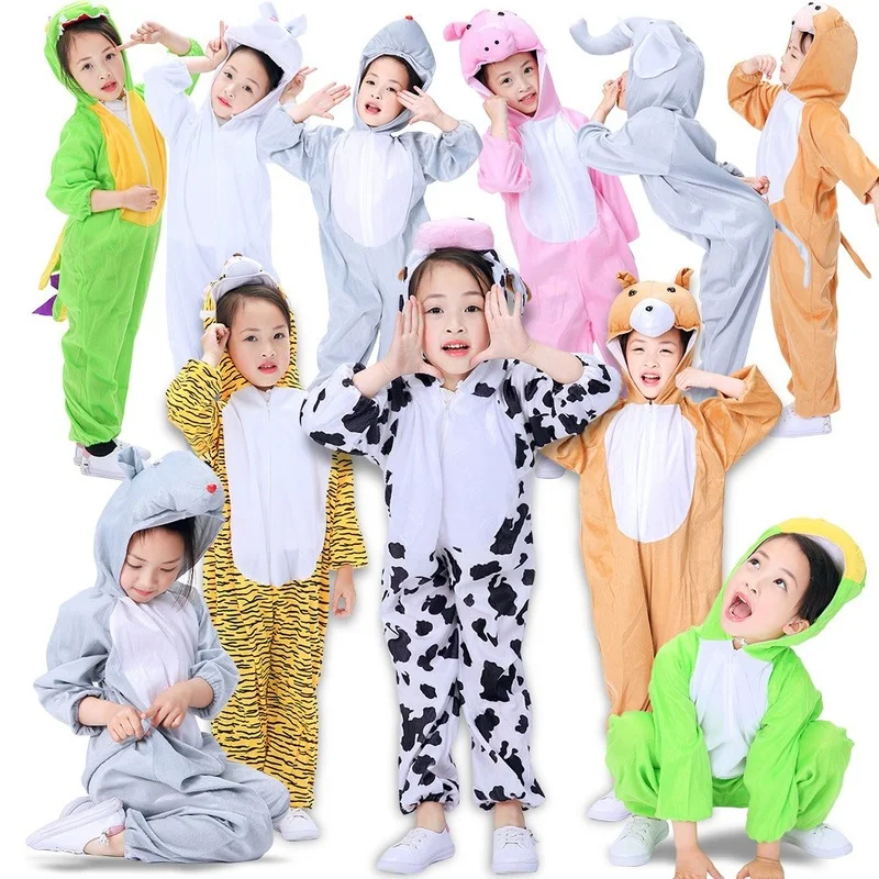 Śliczne ubrania dla dzieci zwierząt małpa żaba dinozaur słoń rekwizyty dekoracyjne zaopatrzenie firm Cosplay kostium na Halloween