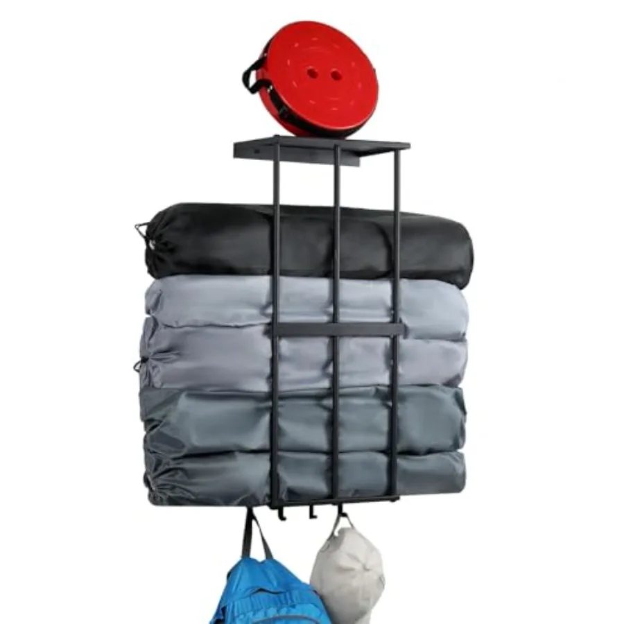 

Camping Chair Rack for Garage Storage, Metal Camping Beach Chair Umbrella Holder Wall Mounted Rack Organizer Floating Shelf wit
