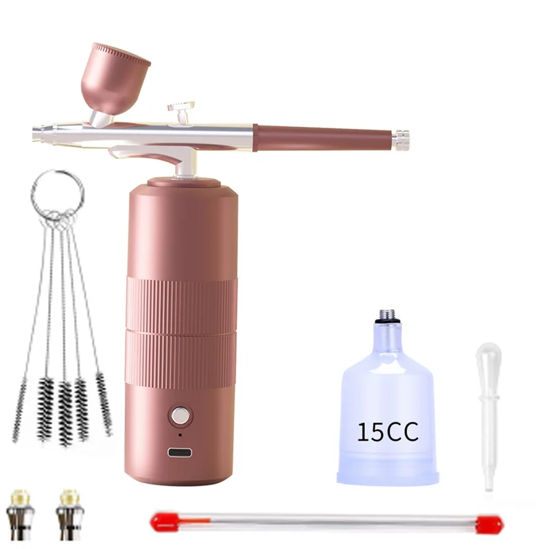 Portable Rechargeable Wireless Airbrush with Compressor Double Action Spray Tools for Face Beauty Nail Art