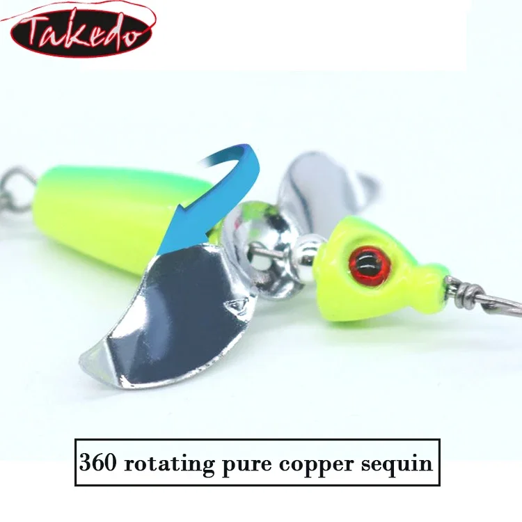 TAKEDO LX04 45MM 11G Propeller Fishing Lure Spinner Spoon Bait Jigbait Wobbers Lure Swimbait For Bass Trout Pike