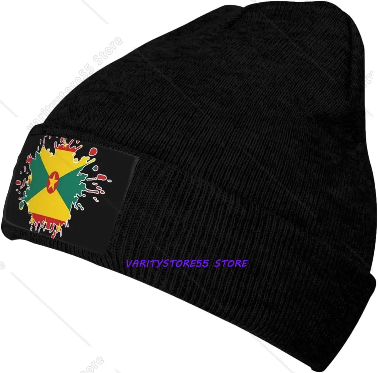 Grenada Flag Slouchy Knit Beanie Hat for Women Winter Soft Warm Grenadian Knitted Skull Beanies Cap
