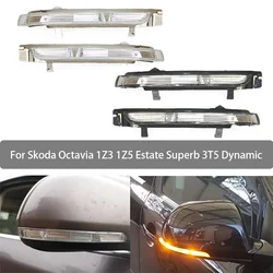 Pair Rearview Mirror Turn Signal Light For Skoda Octavia 1Z3 Hatchback 1Z5 Estate Superb 3T5 Dynamic Reverse Mirror Edge Light