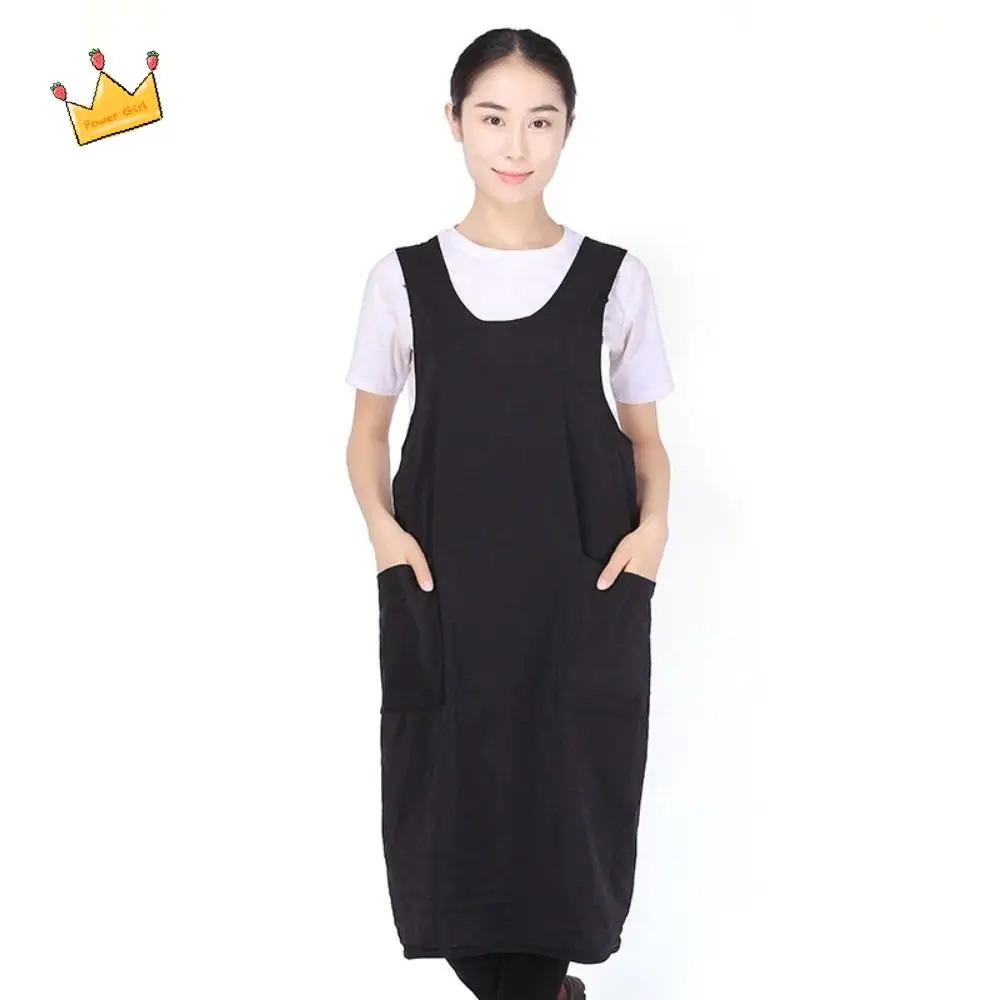 

Professional Barber Shop Work Clothes Soft Antistatic Hair Salon Uniforms with Pockets Unisex Cross Hairdressing Apron
