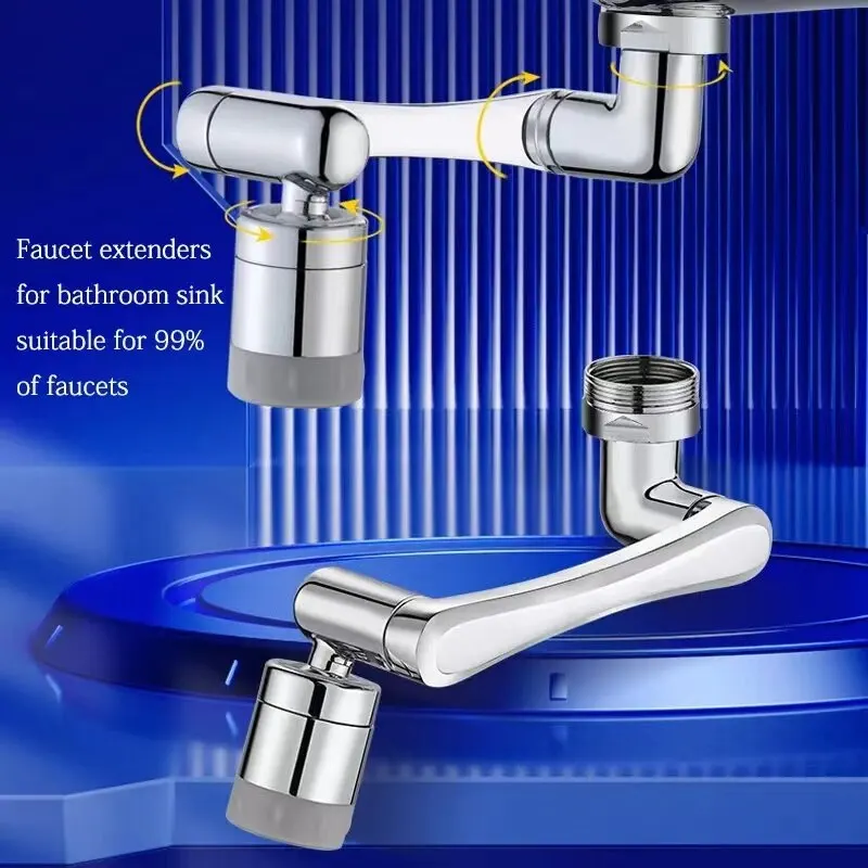 New Universal Rotation Extender Faucet Aerator Plastic Splash Filter Kitchen Tap Washbasin Faucets Bubbler Nozzle Robotic Arm