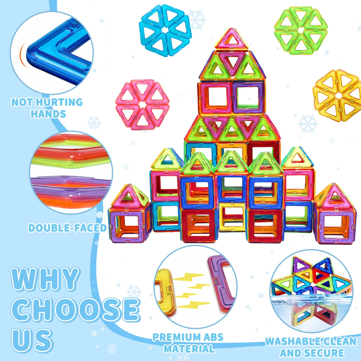 磁気ビルディングブロック、DIY マグネットおもちゃ、ビッグサイズ STEM おもちゃ、建設おもちゃ、学習教育用マグネットおもちゃ