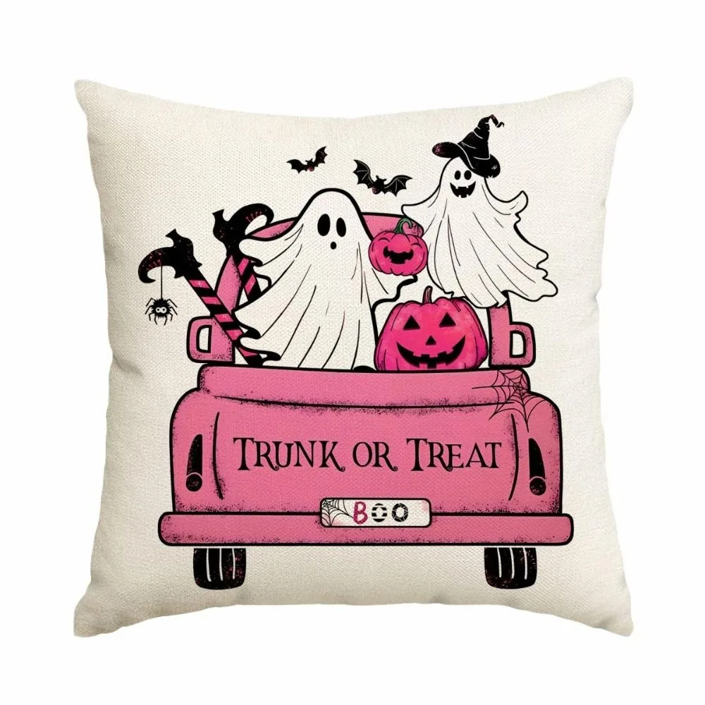 

Halloween Pillow Covers Black Cat Print Pattern Throw Cushion Cover Funny Pumpkin Ghosts Party Supplies Pillowcase Home Decor