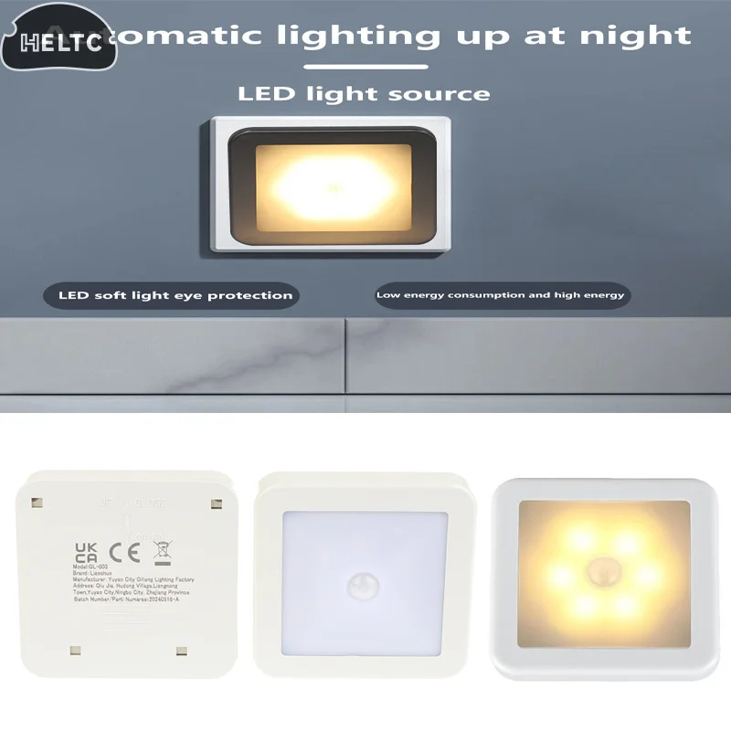1PCS Motion Controlled Human Body Sensor LED Night Light Smart Battery Operated For Baby Room Hallway Pathway Home Light