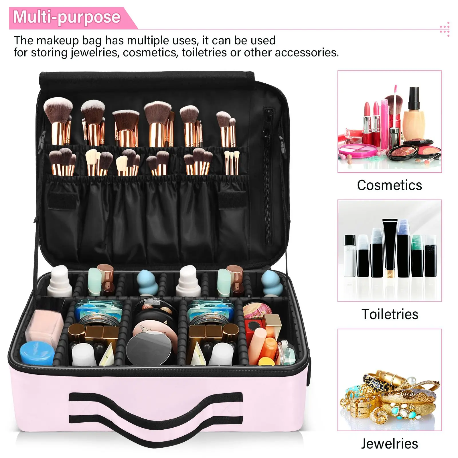 2022 New Cosmetic Bag Organizer Women Travel Make Up Customized Pattern large Capacity Cosmetics Suitcases Makeup Toiletry Bag