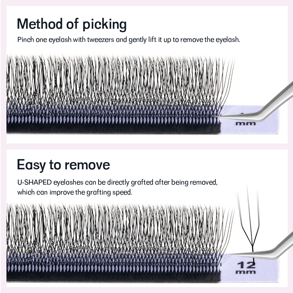 NATUHANA Premade Clover Fans Camellia U Shape Volume Eyelash Extensions 3D Faux Mink Natural Soft Salon Supplies