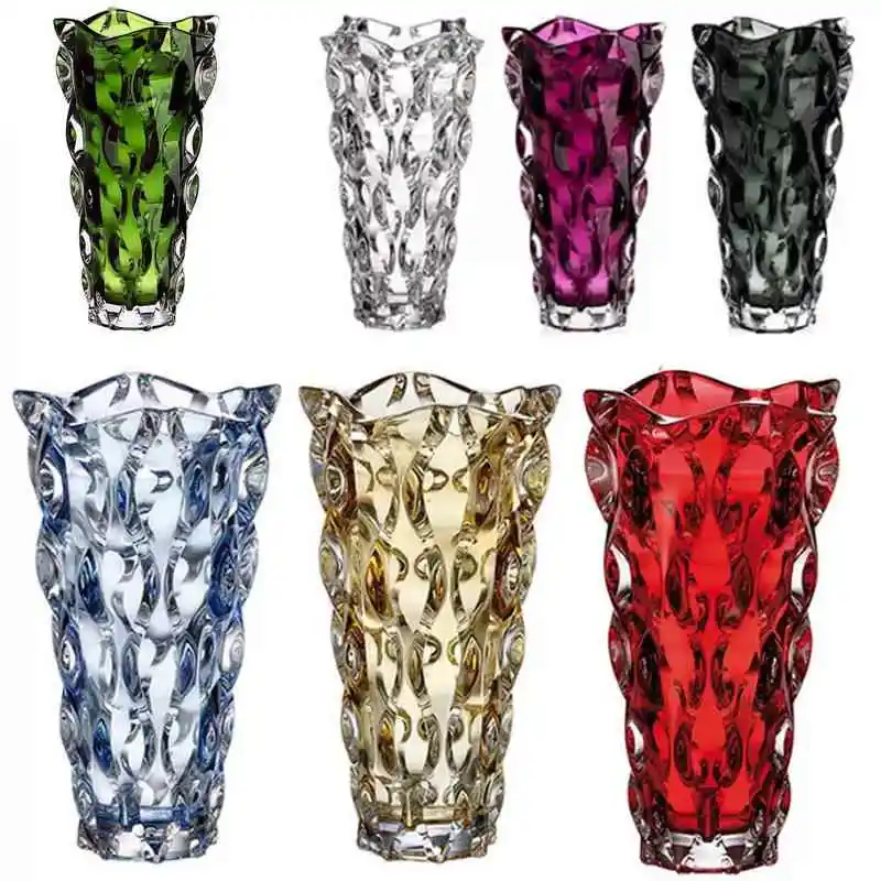 Large Size Luxury Crystal Glass Vase Creative Flower Arrangement European Sle Home Living Room Decoration Bottle n C...
