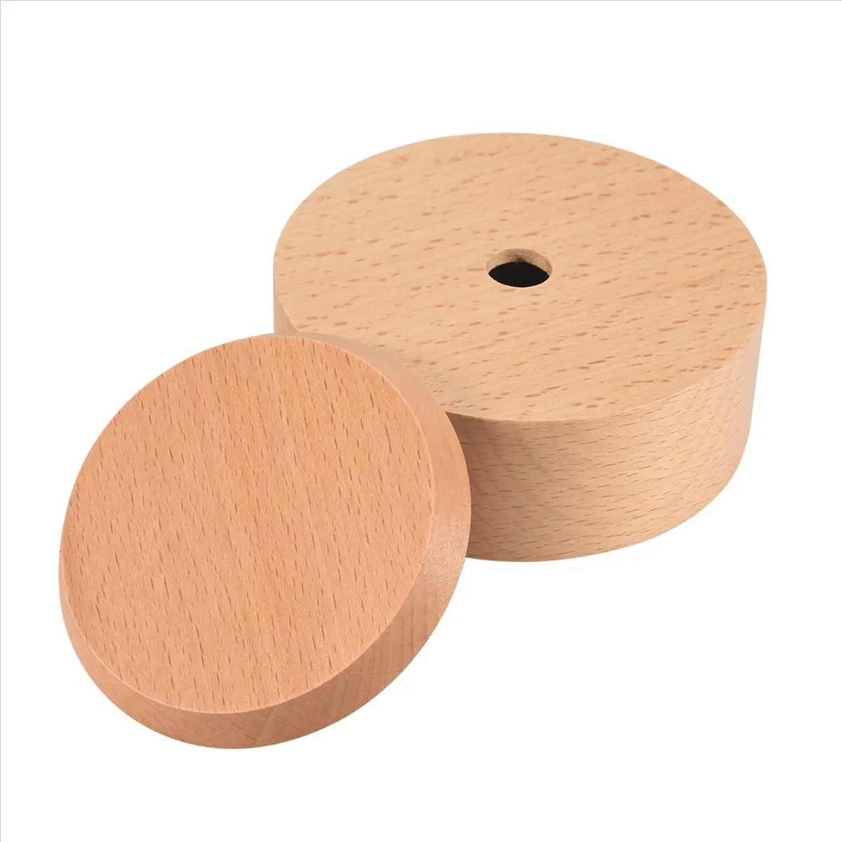 【ABFS】Wooden Music Box Rotating Round Base DIY Art Crafts for Christmas Decorative Ornaments Kids Gift - view 3