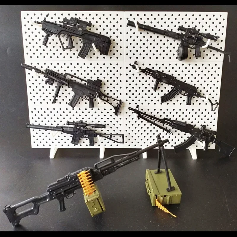 1/6 AK47 G36  TAVOR Assault Rifle Light Machine Gun PKP M240 RPK74 Plastic Assemble Model Kit Soldier Weapon Boy Toys