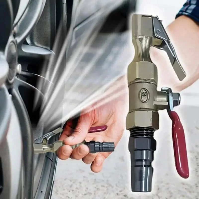 سيارة منفاخ لإطارات السيارة فوهة قفل على منفاخ الإطارات تشاك التضخم السريع خرطوم فوهة مع صمام ضاغط الهواء محول لسيارات الدفع الرباعي #5