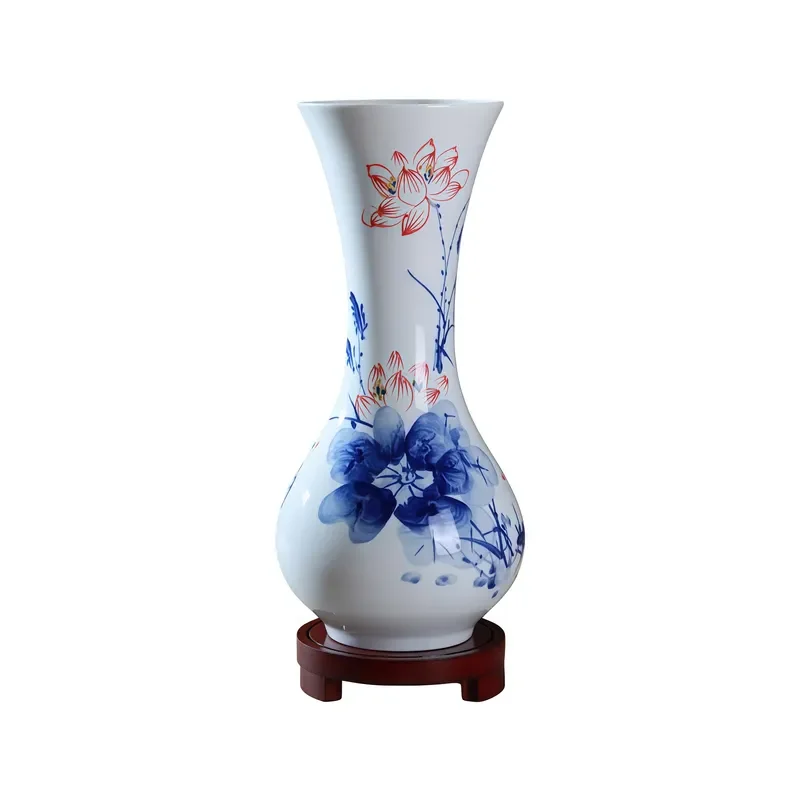 for Jingdezhen Ceramic Hand Painted Vase Chinese Blue and White Porcelain Small Flower Insert Ornament for Living Room