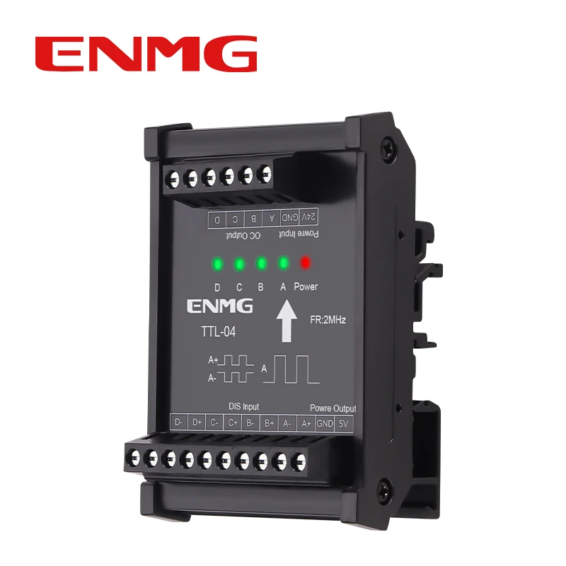 ENMG TTL to HTL Signal Converter Differential Pulse Converter Encoder Signal Converter 5V 12V 24V DC NPN PNP Output Module