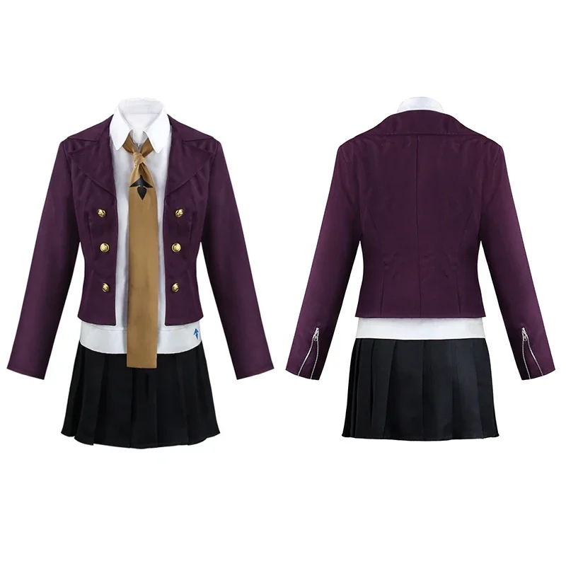 Anime Danganronpa Kirigiri kyouko costume cosplay parrucca viola Carnevale di Halloween per abbigliamento donna inclusa cravatta della camicia