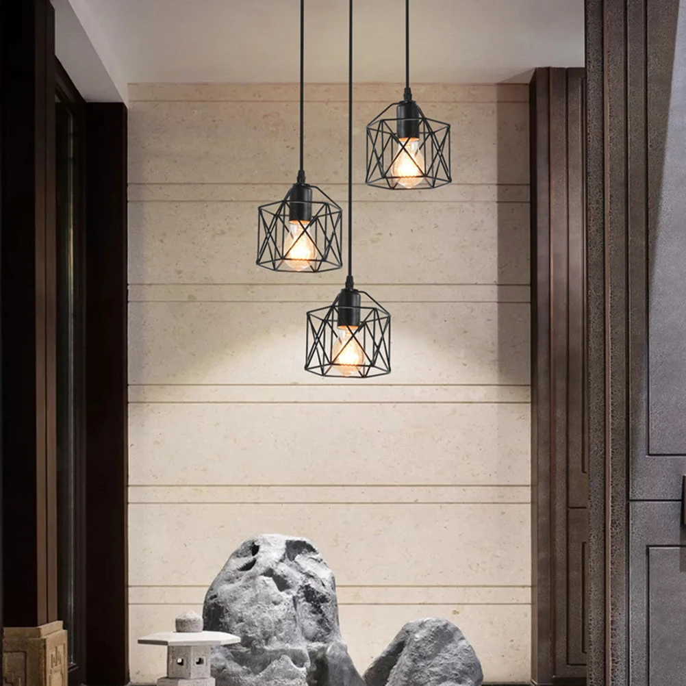 

Industrial Style Chandelier Kitchen Pendant Light Dining Room Table Decor Lamp Retro Ceiling Fixture Hanging Office Iron Lights