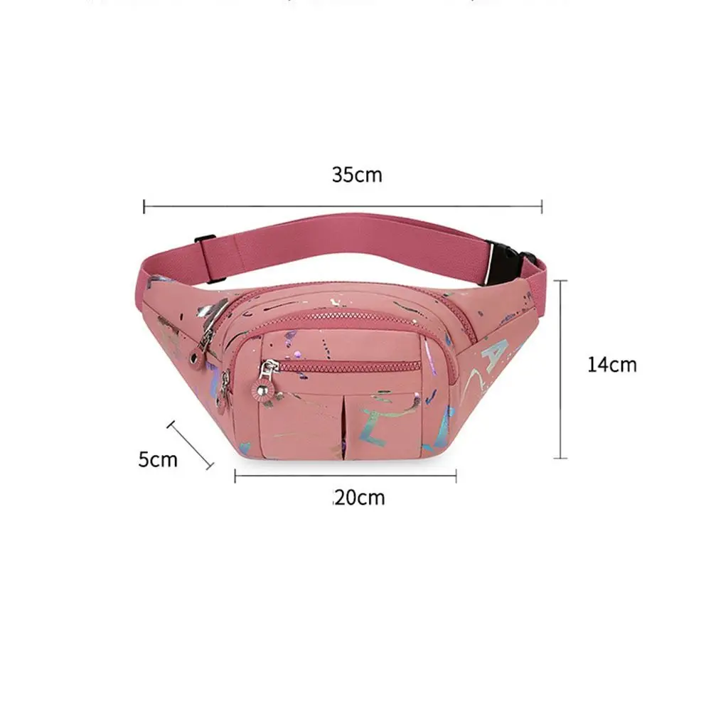 Hot Stamping Letters Waist Bags Women Waterproof Oxford Casual Waist Packs Crossbody Chest Bags Handbags Messenger Shoulder Bags