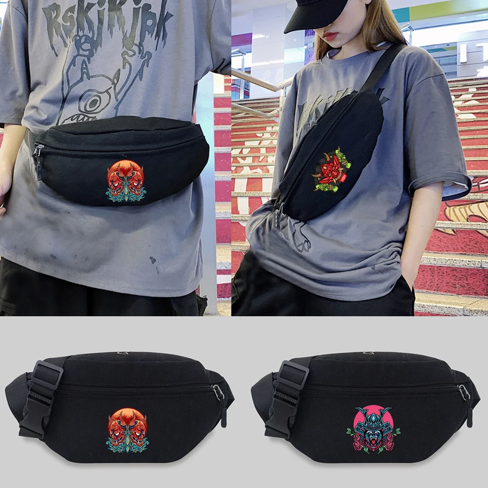 Women Chest Messenger Bags Travel Waist Bag Monster Series Pattern Men Shoulder Crossbody Bag Outdoor Sports Waist Storage Bag