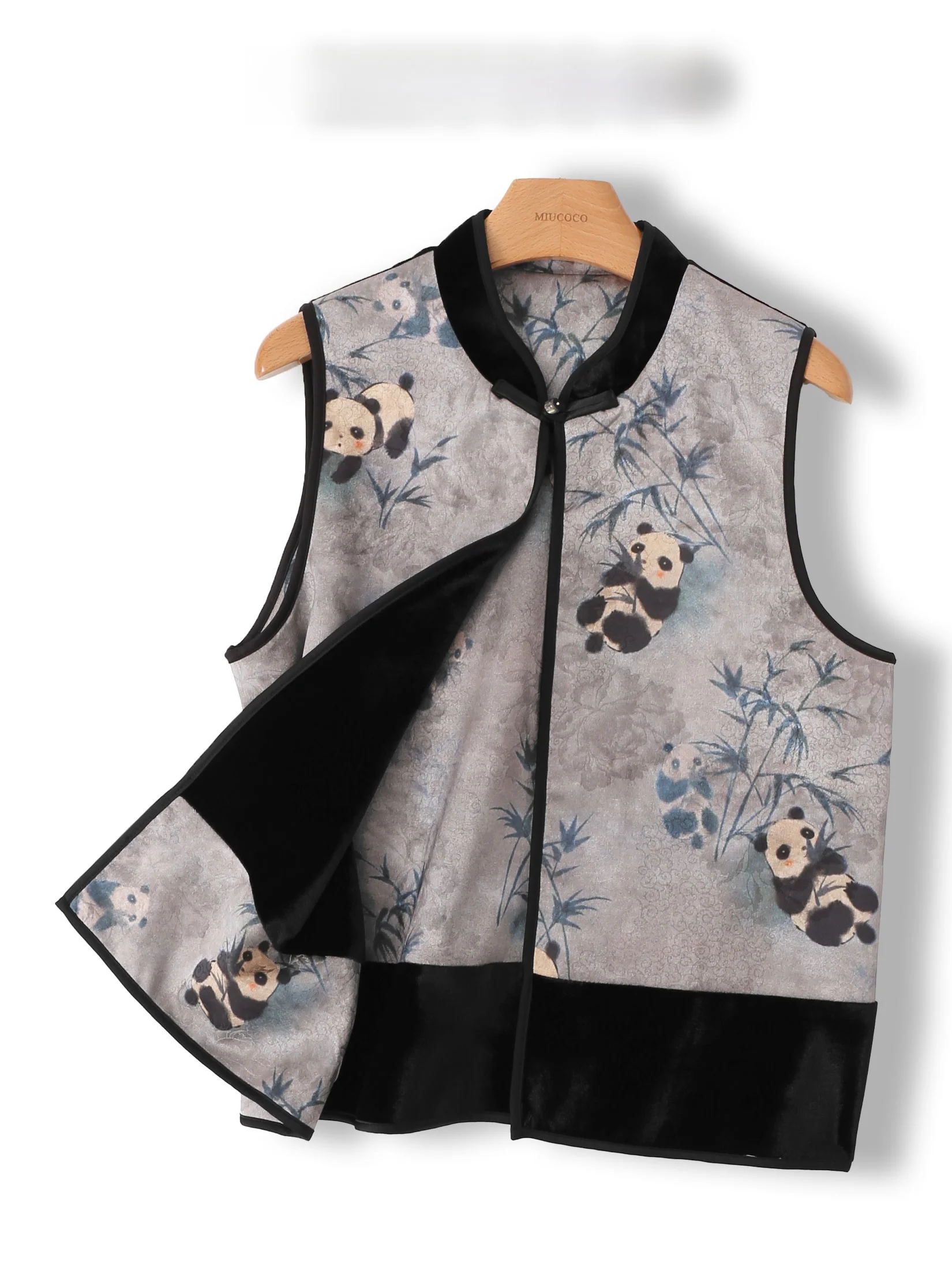 Chinese Style Double-Sided Wear Velvet Tassel Mouth Floral Embroidery Retro Color Block Women's Vest Top Quality Commute Style