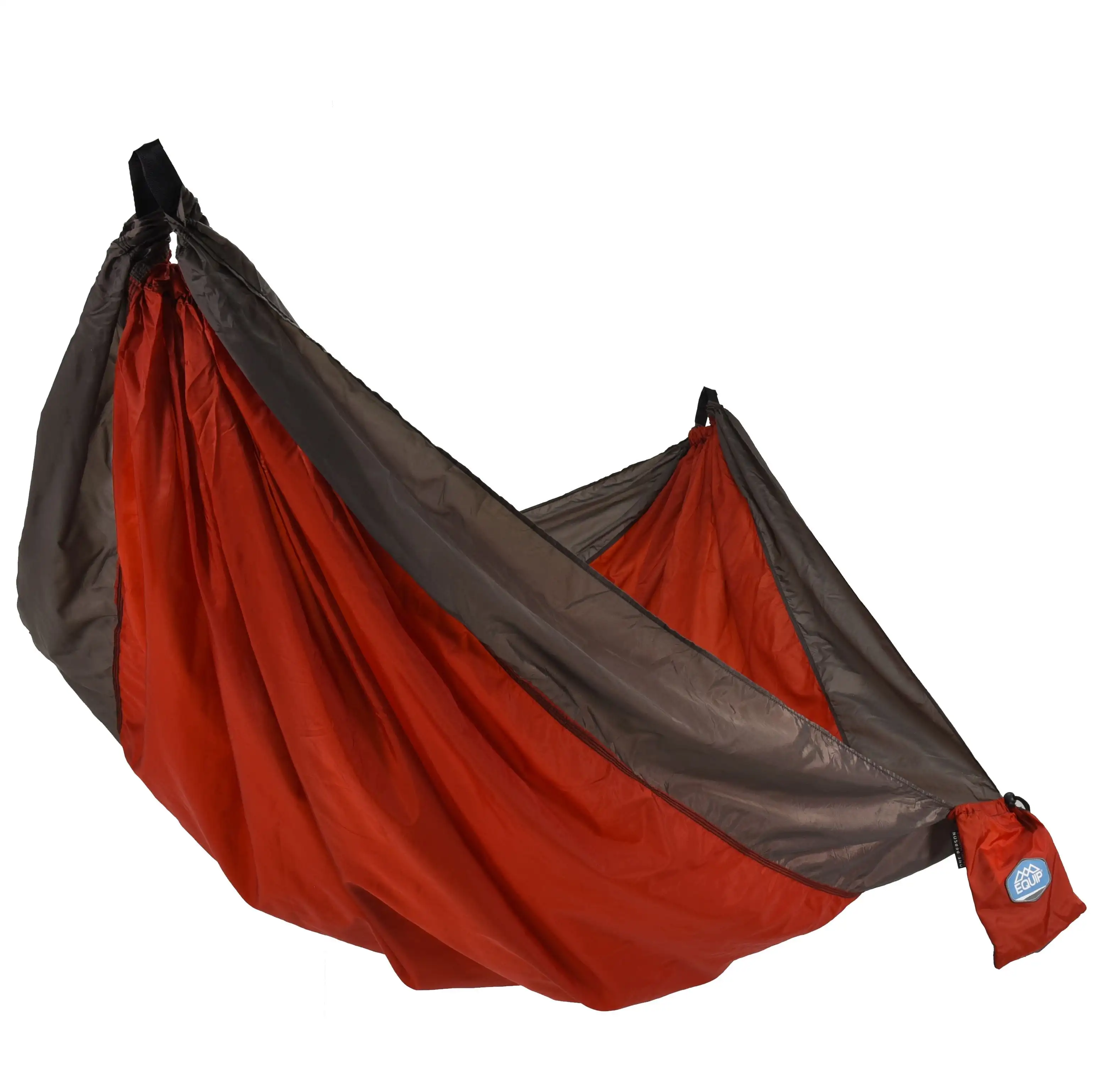 

Equip Lightweight Portable Nylon Camping Travel Hammock,1 Person Red and Taupe,Size 116"L x 59"W