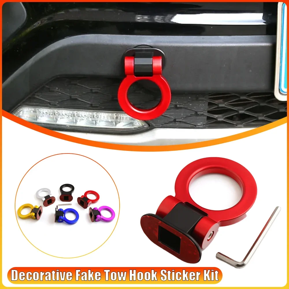 Universal Decorative Fake Tow Hook Sticker Kit Non-Functional Auto Body Styling Decals Car Bumper Exterior Accessories