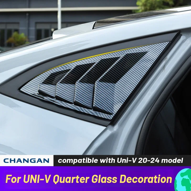 For ChangAn Uni-V UniV 2020-2024 Car Quarter Glass Window Cover Decoration Carbon Fiber Automobiles Parts Accesorios Para Auto