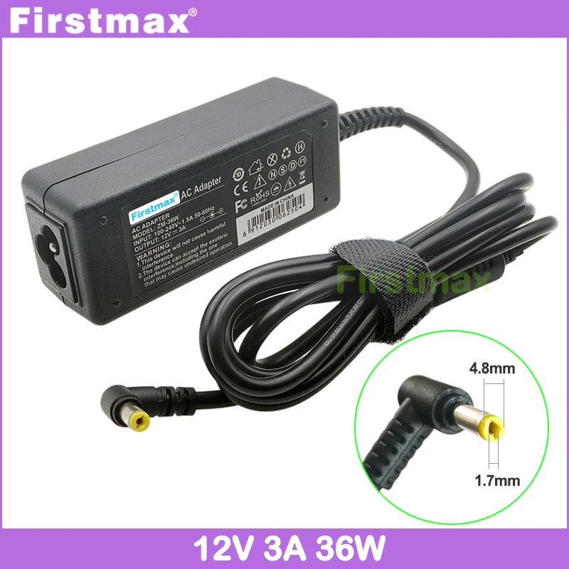 

12V 3A 36W AC Adapter laptop charger for Asus Eee PC 1000HA 1002HA 1003HA 900 901 902 903 904 905 S100 S101 S121 T101