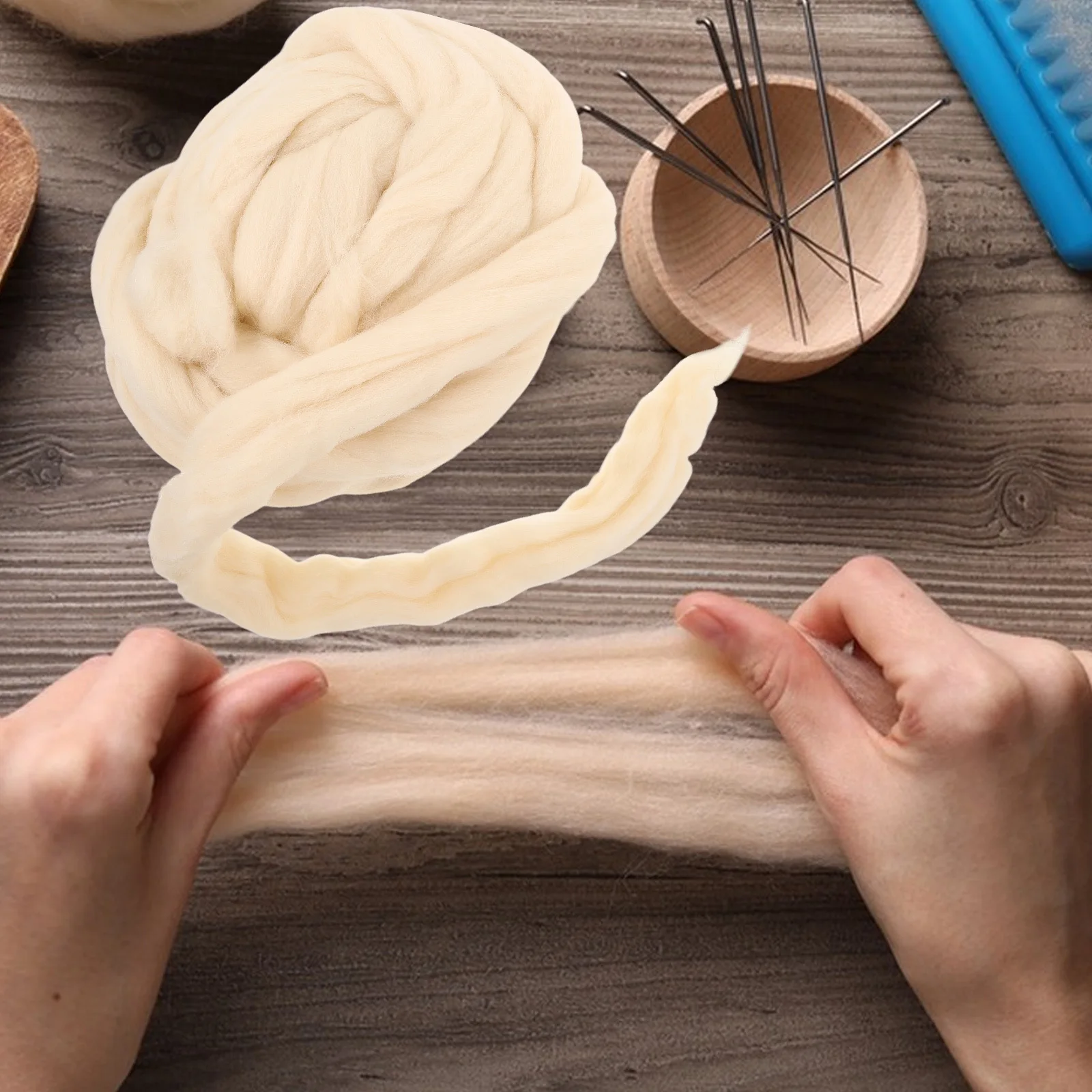 DIY Wool Roving for Needle Felting Soft and Thick Craft Material Ideal Beginners Professionals Home Decor Projects Felting