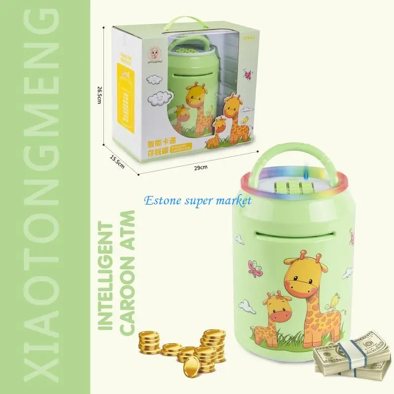 090B Tiền điện tử Ngân hàng Heo con Âm nhạc Đồ chơi tiền nhẹ Tiền mặt an toàn Có thể quà tặng năm mới