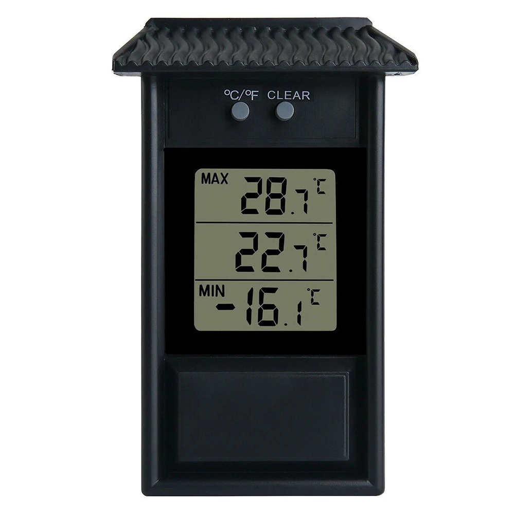 Digital Thermometer LCD Display Max Min Greenhouse Garden Indoor Outdoor Wall Room Waterproof  Wall Mounted Thermometer