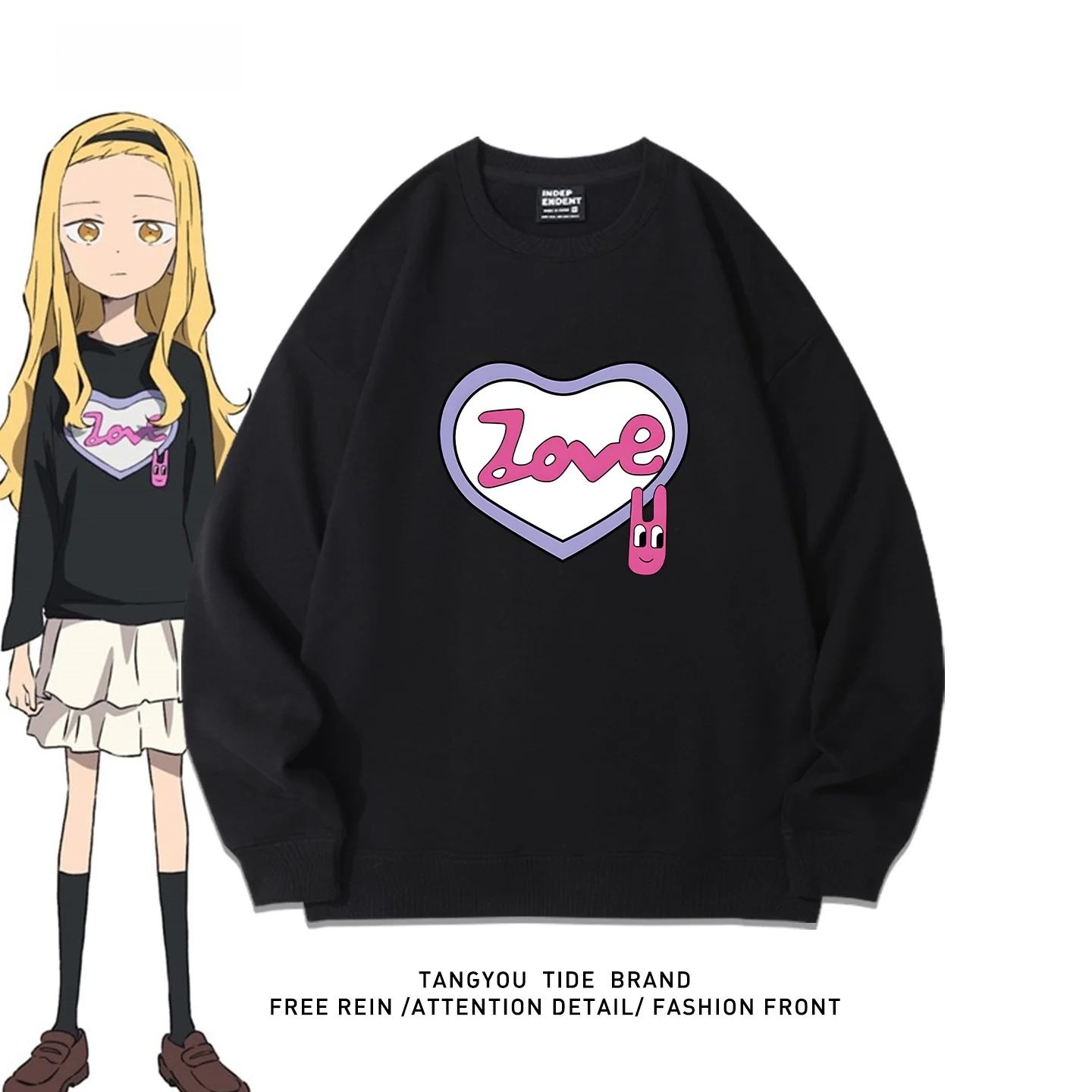 

Японский аниме-свитшот с принтом «Оригинальный грех» (Squid Bil, Cloud Mother, Miori Na) с круглым вырезом для мужчин