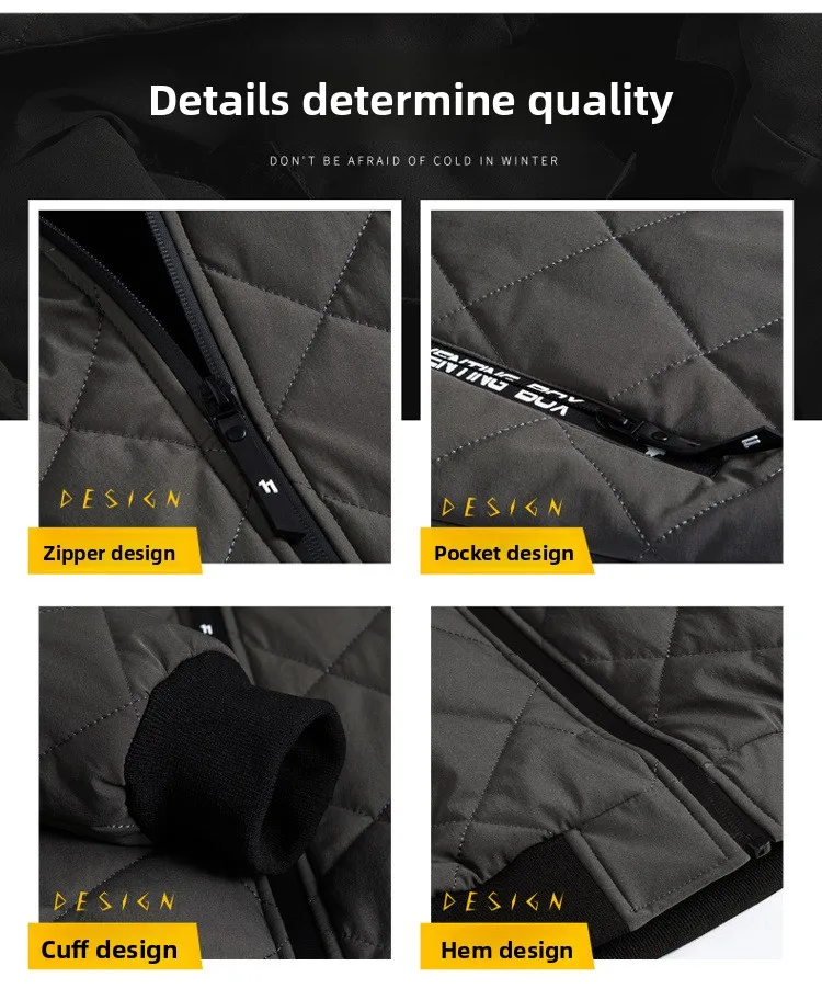 شتاء جديد الرجال الصوف سميكة مقنعين سترة مبطنة بالقطن منتصف العمر والشباب ملابس قطنية فضفاضة متعددة الاستخدامات #3