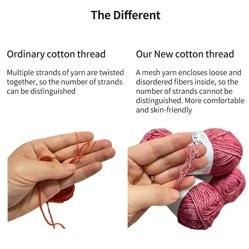 50 جرام غزل القطن عالي الجودة رش بخيوط الصوف ، DIY بها بنفسك قبعة منسوجة يدويا وشاح السجاد خيط الكروشيه ، غزل محبوك ناعم صديق للبشرة #6