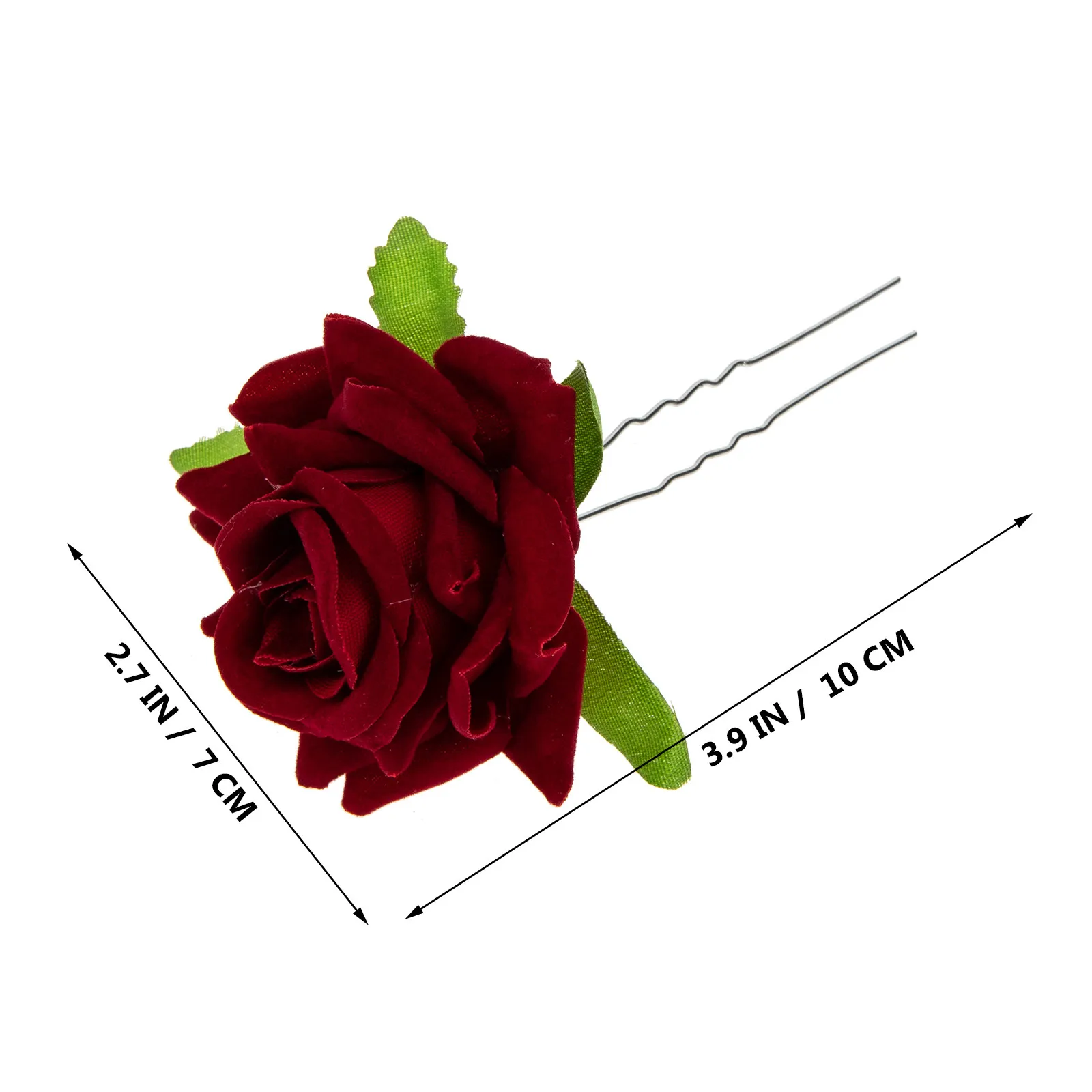 6Pcs Simulation Rose Hairpin U Shaped Delicate Bridal Hair Forks Wedding Headdress Hair Decoration Vintage Women Hairpins