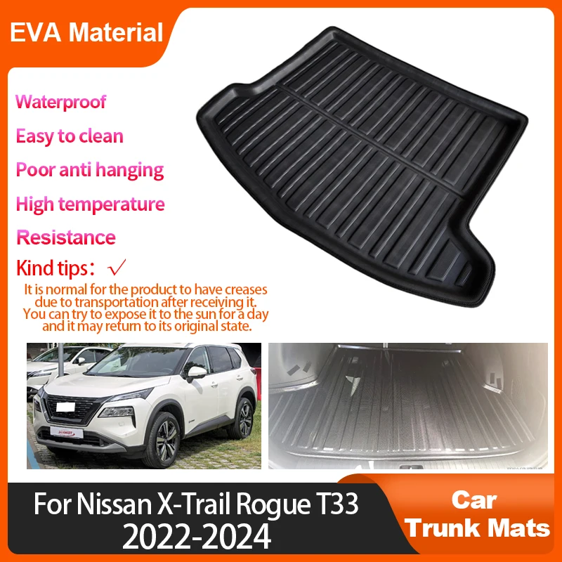 

For Nissan X Trail Rogue T33 2022~2024 Trunk Mat Rear Cargo Liner Anti Slip Interior Accessory Waterproof Protector EVA Material