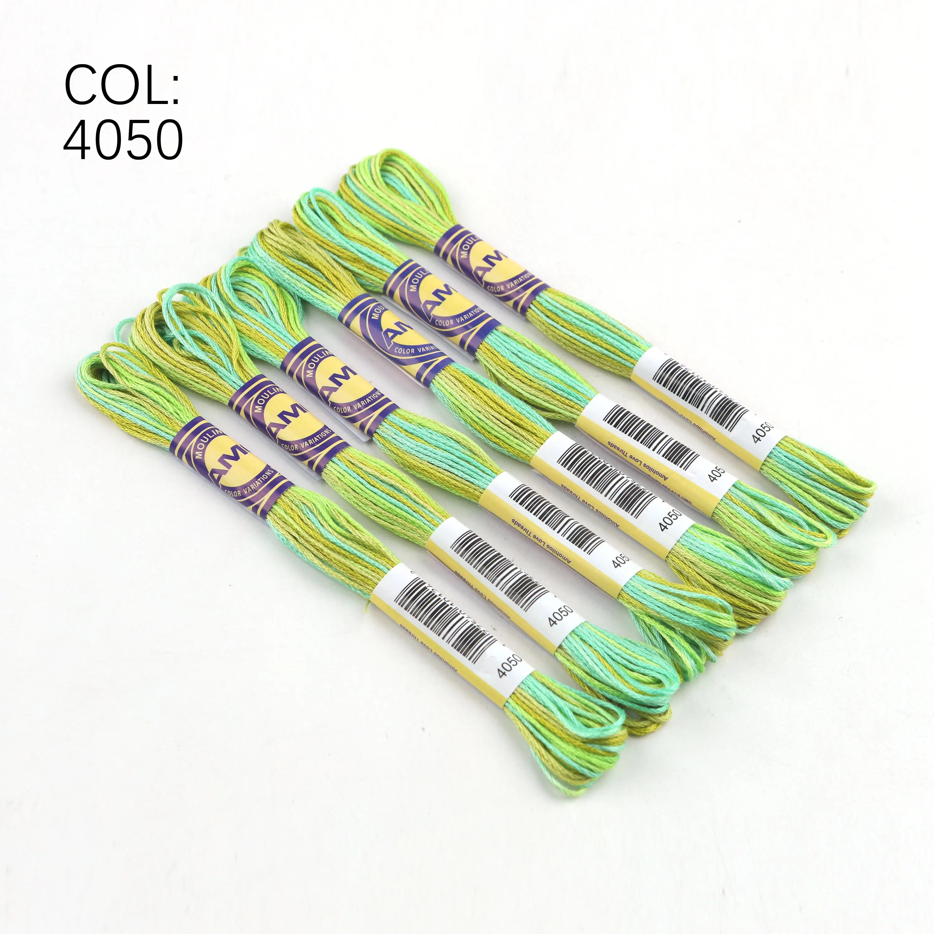 6 Pieces Variegated Mercerized Cotton Embroidery Floss Cross Stitch Thread 8.7 Yards Skein Mouline Variation 70 Colors Available