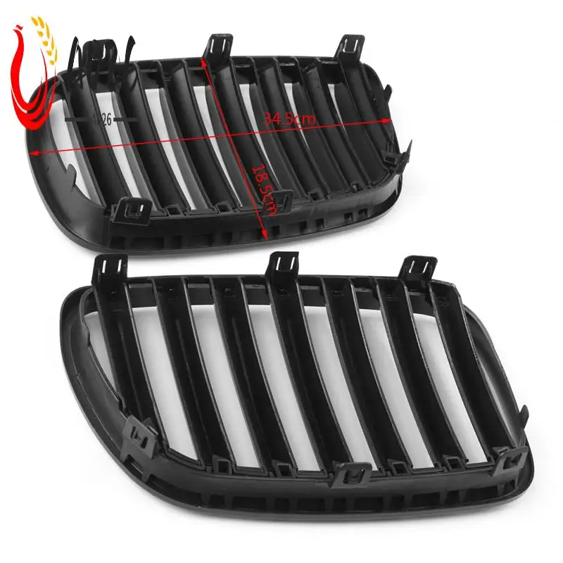

A026-1Pair Shiny Black Front Grille Bumper Kidney Grille For BMW E83 X3 LCI Facelift 2007-2010