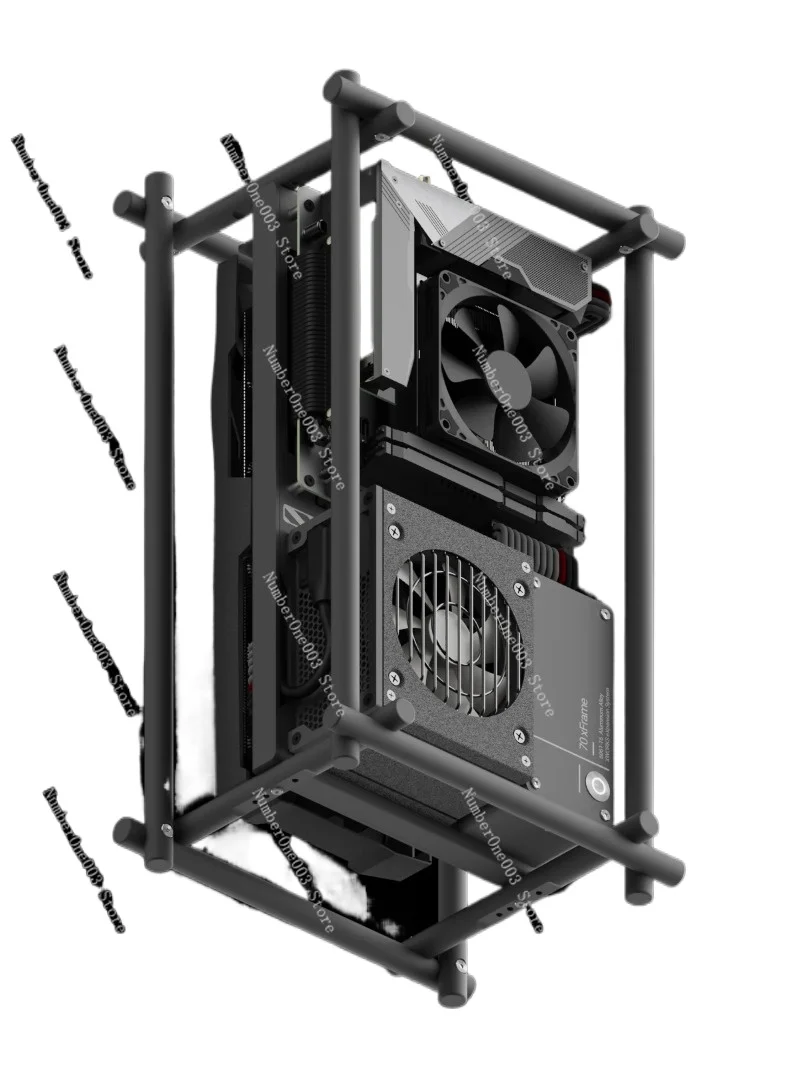 

70 XFrame Цельноалюминиевое открытое шасси Itx с ЧПУ A4 Mini SFX Карта с тремя слотами 4090 mini