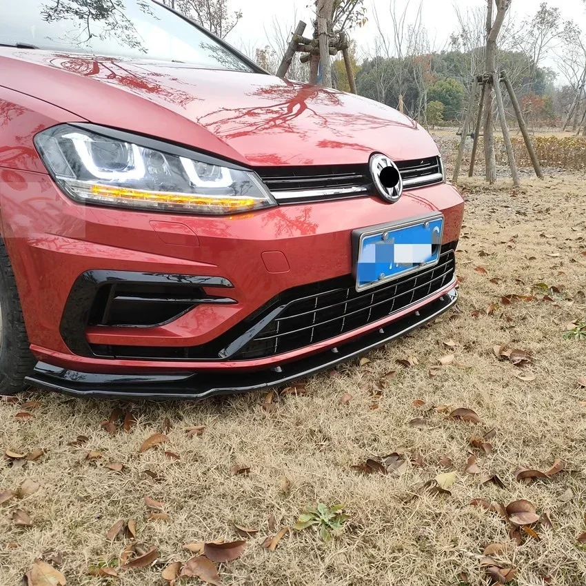 For VW Golf 7 MK7 7.5 GTI R-Line R Car Front Bumper Splitter Lip Diffuser Spoiler Cover Lower Splitter Blade Guard CS Style