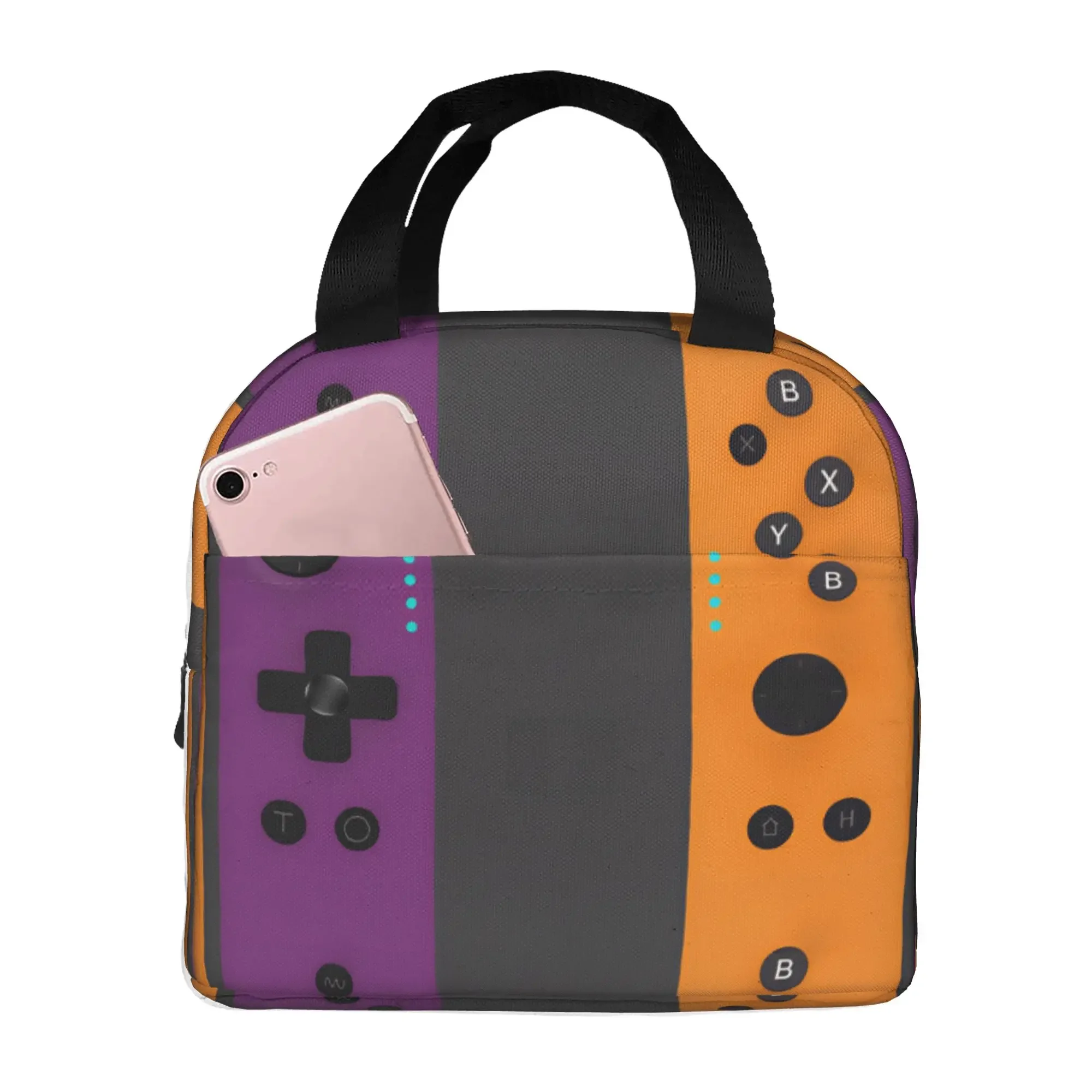 GamePad Games Console Cartoon Insulated Lunch Bags for Women  Portable Cooler Thermal Bento Box Work School Travel