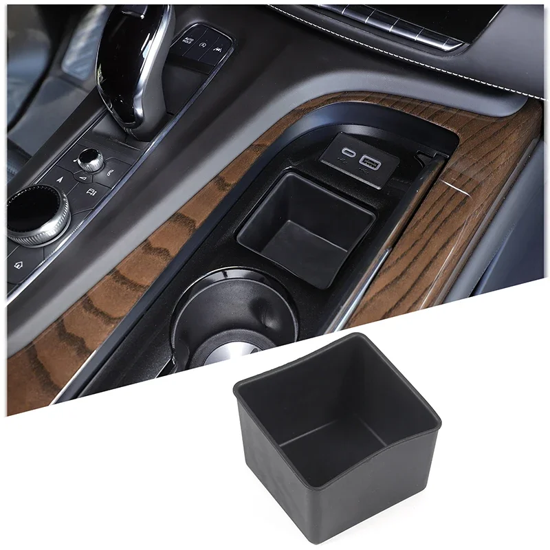 

For Cadillac Escalade 2021-2023 TPE Black Car In The Control Storage Box Mobile Phone Storage Box Car Accessories