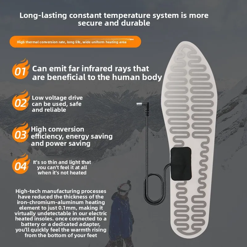 LMM ski boots electric heating insoles winter heating insoles outdoor sports electric heating foot mats