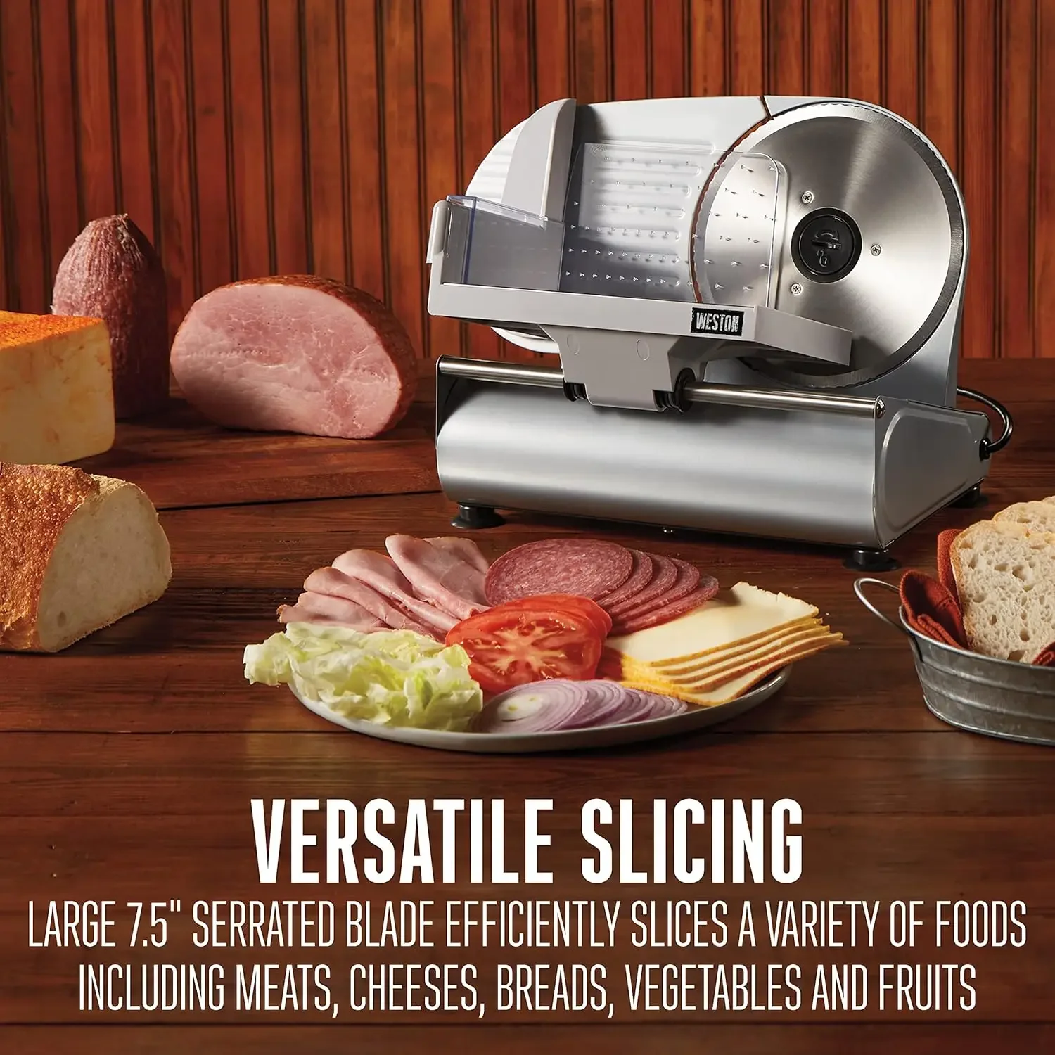 

Electric Meat Cutting Machine, Deli & Food Slicer, Adjustable Slice Thickness, Non-Slip Suction Feet