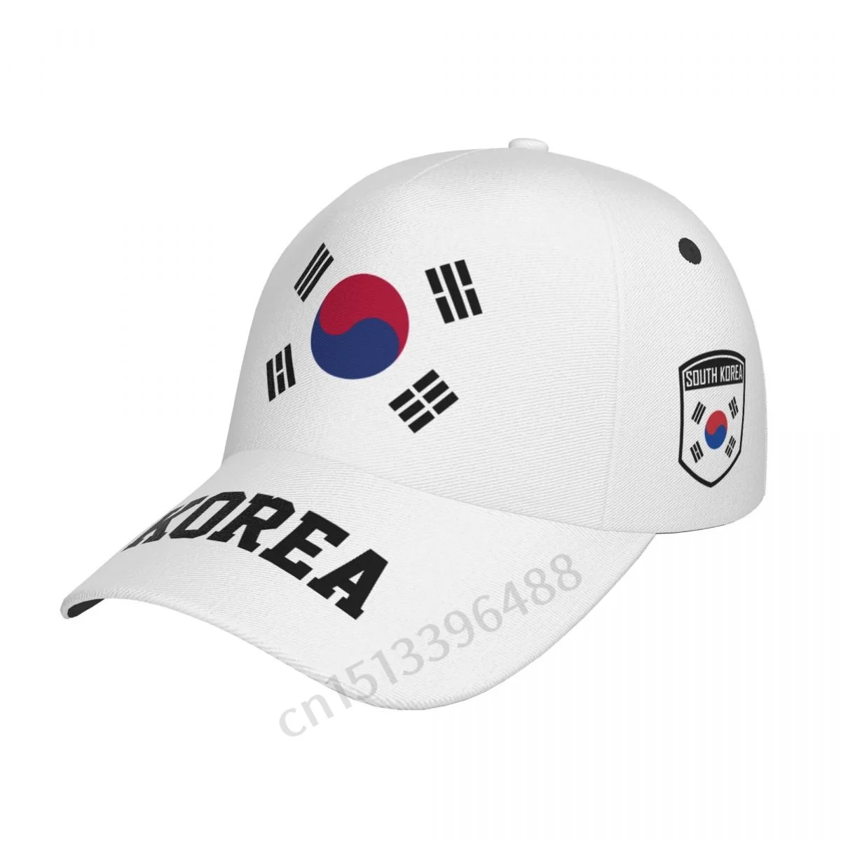 South Korea Flag 3D Soccer Hats Sun Baseball Cap Breathable Adjustable Men Women Outdoor Fishing Hat