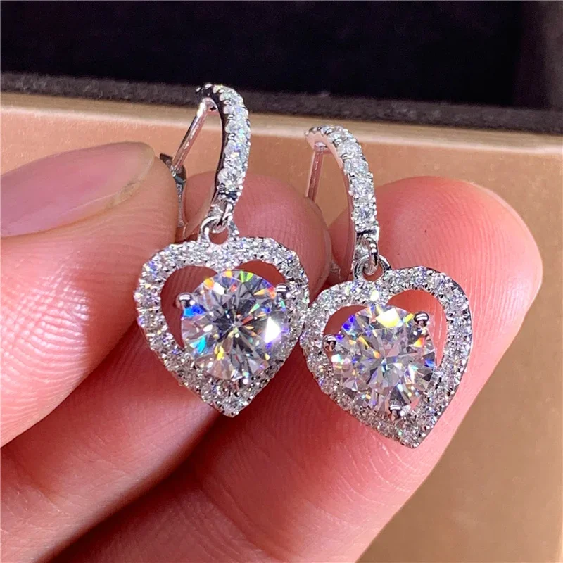 The New Fashion Women's Earrings Personality Simple Senior Sense Colorful Gemstone Copper Diamond Temperament Niche Luxury Party image 2